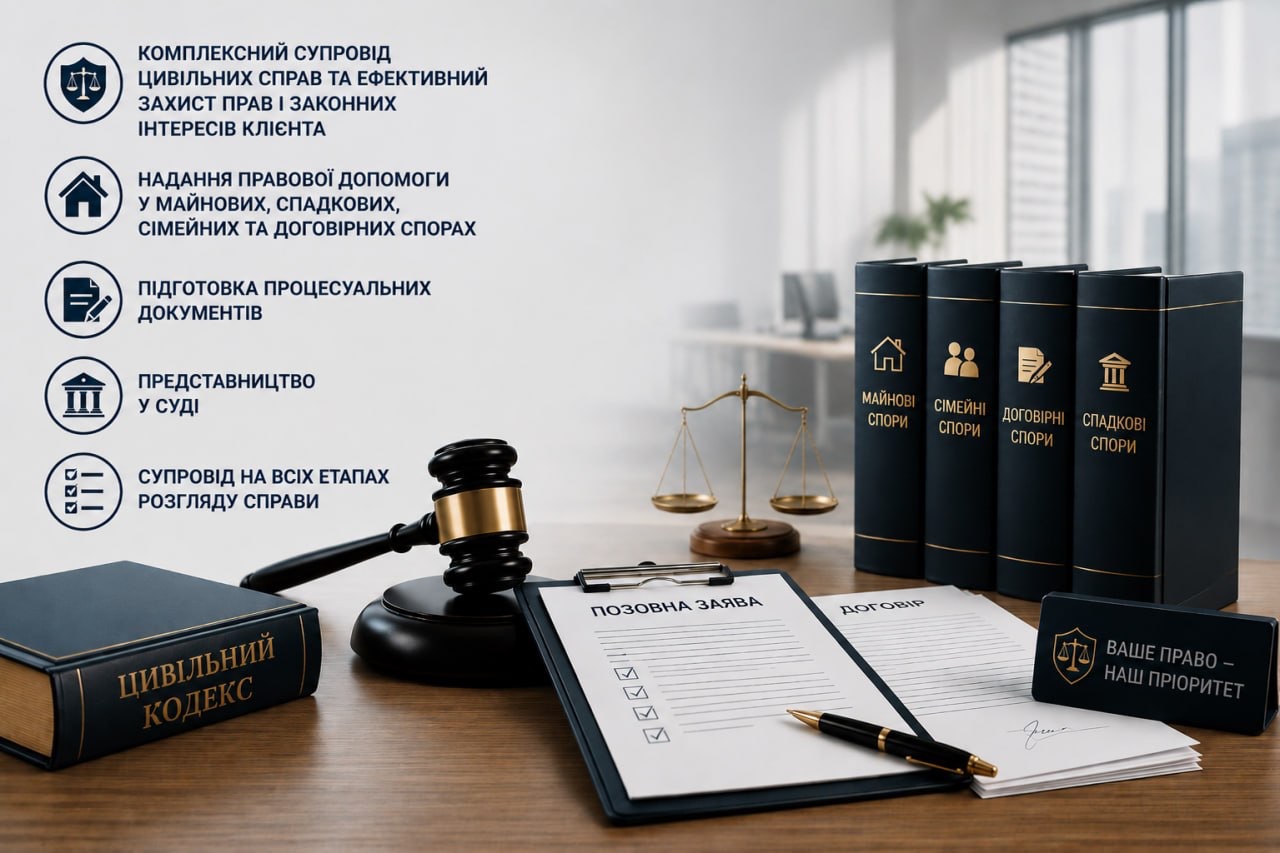 Цивільне право — майнові, спадкові та сімейні спори